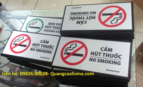 Biển nosmoking inox- Sản phẩm đẹp- trang trọng-sử dụng lâu bền