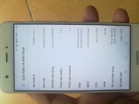 hàng độc huawei nova gold rất đẹp ram 4G/64G bán hay giao lưu