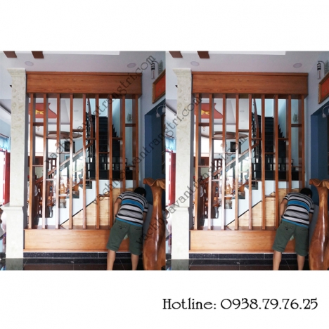 Thi công lam gỗ cầu thang đẹp tại Long An và Quận 4