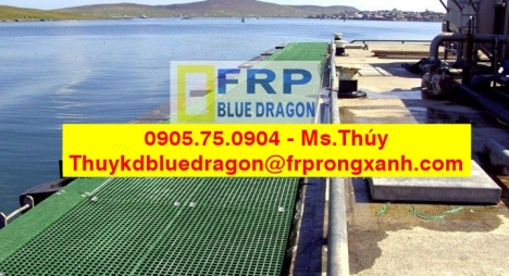 Frp grating kháng hóa chất, không rỉ sét, chống cháy lan