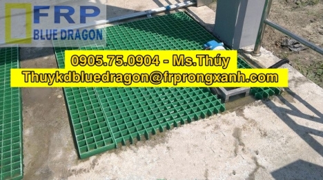 Frp grating kháng hóa chất, không rỉ sét, chống cháy lan