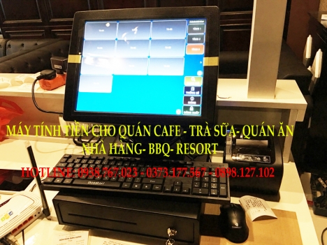 Máy tính tiền ở quán cafe