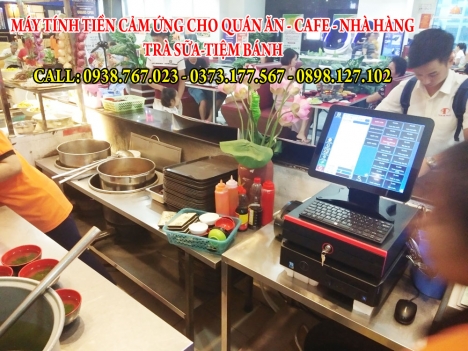 Máy tính tiền ở quán cafe