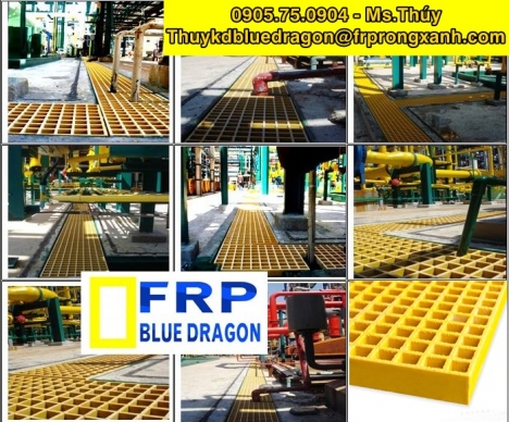 Tấm mương thoát nước frp grating giá sỉ toàn quốc và giao tận nơi