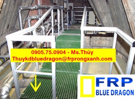 Frp grating kháng hóa chất, không rỉ sét, chống cháy lan