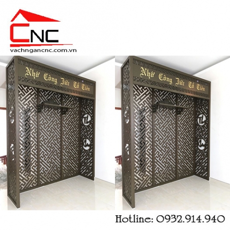 Gợi ý làm vách ngăn cnc giữa phòng khách và bàn thờ chung cư