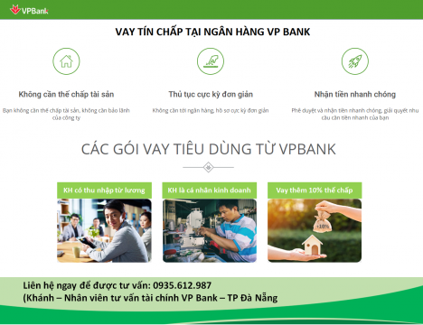 Vay thế chấp và tín chấp tại ngân hàng VP Bank