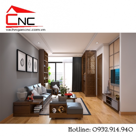 Gợi ý làm vách ngăn cnc giữa phòng khách và bàn thờ chung cư