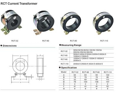 Biến dòng tròn RCT-35 100/5A 200/5A 250/5A 300/5A 400/5A