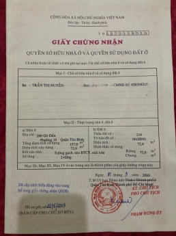 Bán nhà MTKD 206 gò dầu P. tân quý Q.tân phú, khu sung