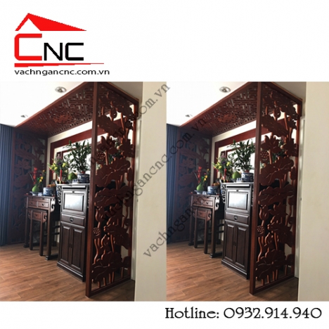 Vách ngăn phòng thờ, mẫu vách chắn bàn thờ chung cư giá rẻ