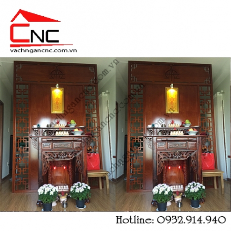 Vách ngăn phòng thờ, mẫu vách chắn bàn thờ chung cư giá rẻ