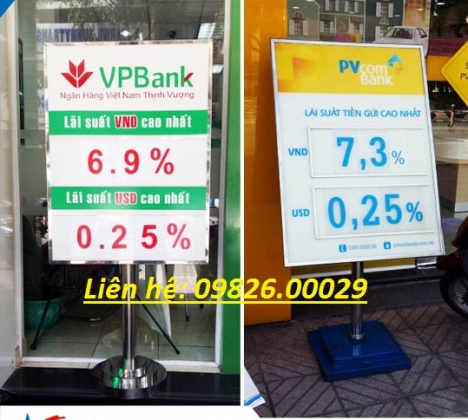 Làm biển lãi suất ngân hàng giá rẻ- Cung cấp các loại biển lãi suất
