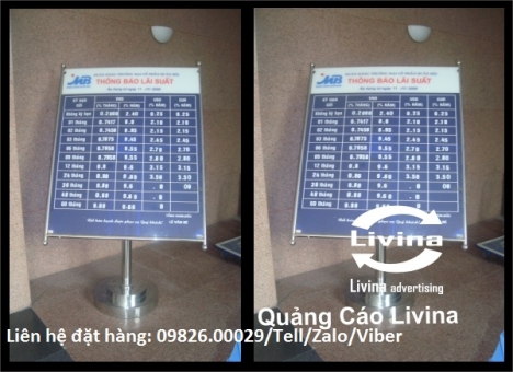 Làm biển lãi suất ngân hàng giá rẻ- Cung cấp các loại biển lãi suất