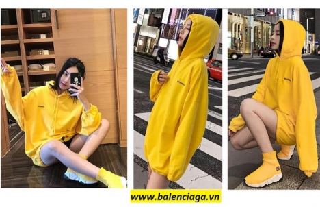 Áo khoác nữ Balenciaga Hoodie yellow giá sale