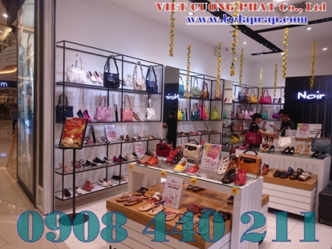Thiết kế gian hàng hội chợ, ,kệ shoowroom tháo ráp kệ mẫu không gắn ốc vít VCP