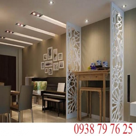 Tài lộc may mắn_mẫu vách ngăn phòng bàn thờ đẹp cho nhà nhỏ