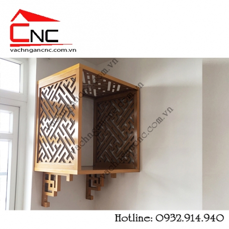 Những tấm vách ngăn gỗ giữa phòng khách và phòng thờ mẫu đẹp