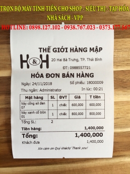 Máy tính tiền cho shop mỹ phẩm bằng mã vạch
