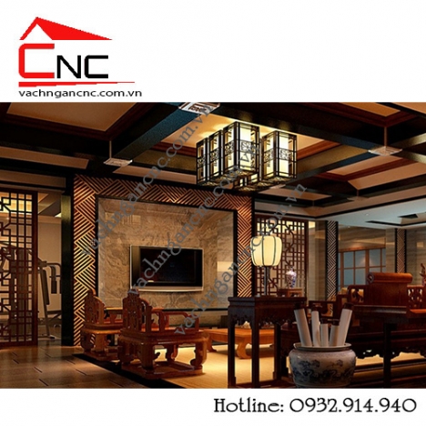 Tổng hợp mẫu vách ngăn tủ kệ gỗ trang trí phòng khách đẹp
