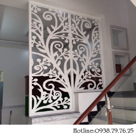 Cân bằng nội thất với vách ngăn cnc cầu thang bằng gỗ đẹp