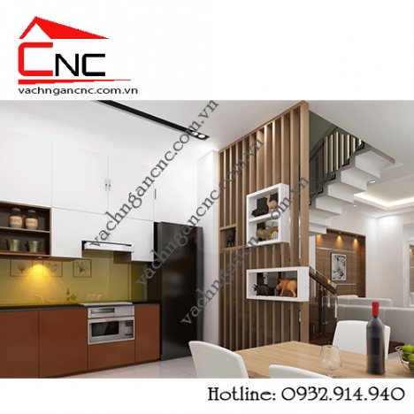 Cách chọn lam gỗ cầu thang kết hợp vách ngăn hoa văn đẹp