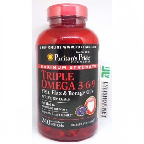 Bổ tim mạch giảm cholesterol Triple Omega 369 240 viên từ Mỹ