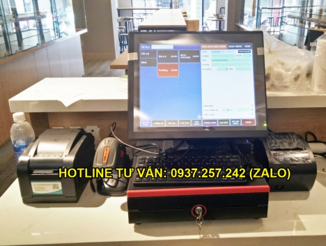 Máy tính tiền cảm ứng cho chuỗi hệ thống quán trà sữa tại Quảng Ninh