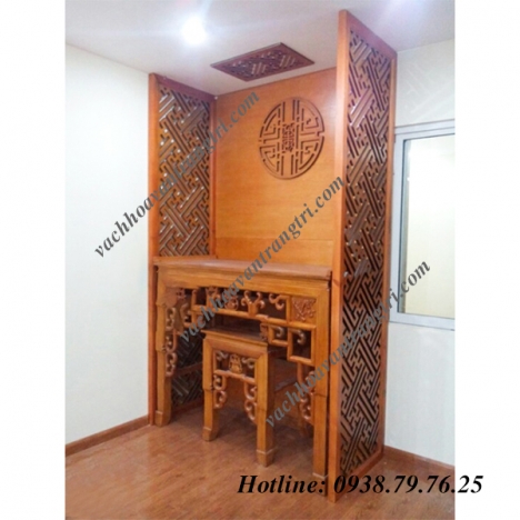 Những mẫu vách ngăn phòng khách và bàn thờ cắt cnc