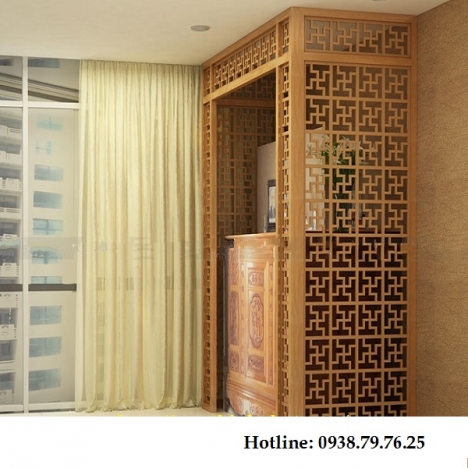Những mẫu vách ngăn phòng khách và bàn thờ cắt cnc