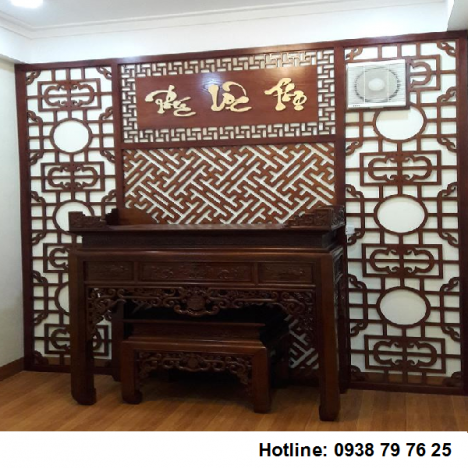 Những mẫu vách ngăn phòng khách và bàn thờ cắt cnc