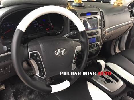 Khâu Vô lăng Hyundai Santafe 2009 | Màu đen trắng
