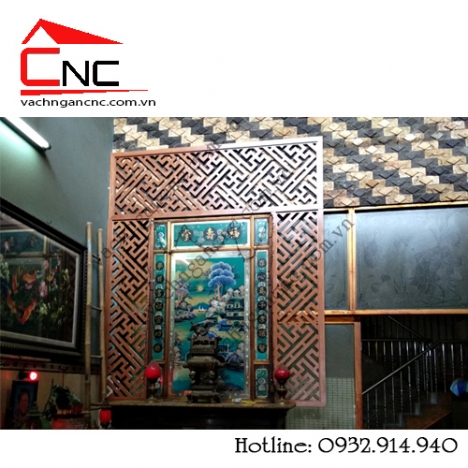 Ứng dụng vách ngăn cnc phòng thờ đẹp cho chung cư sang