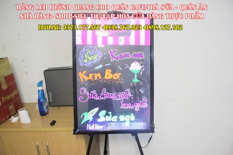 Bảng led viết menu, bảng huỳnh quang cho quán CAFE-TRÀ SỮA-SHOP tại Cần Thơ