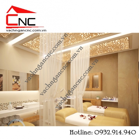Thiết kế spa tphcm bằng vách ngăn cnc trang trí mẫu đẹp
