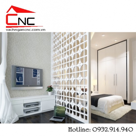 Biến phòng khách thành phòng ngủ từ vách ngăn gỗ và cnc