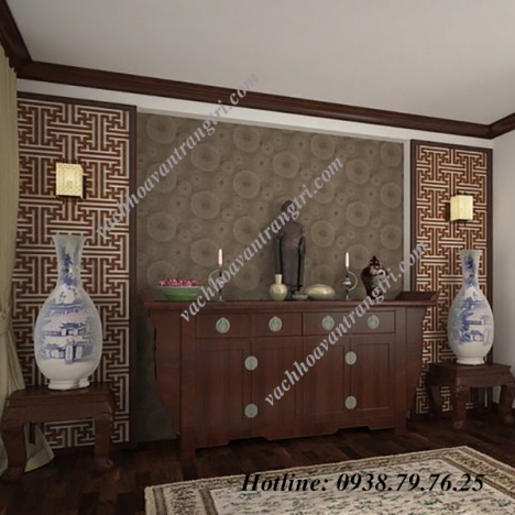 Mẫu vách ngăn phòng thờ -  vách bàn thờ cnc
