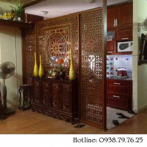 Mẫu vách ngăn phòng thờ -  vách bàn thờ cnc