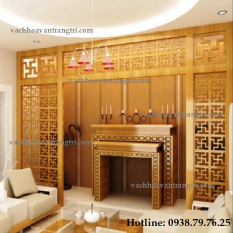 Mẫu vách ngăn phòng thờ -  vách bàn thờ cnc