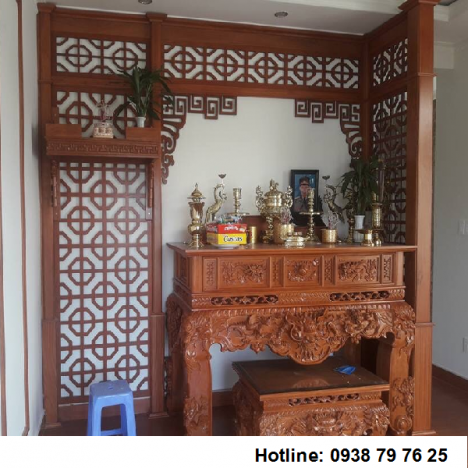 Mẫu vách ngăn phòng thờ -  vách bàn thờ cnc