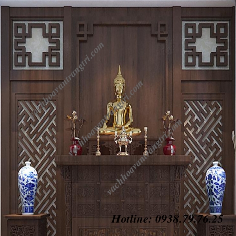 Mẫu vách ngăn phòng thờ -  vách bàn thờ cnc