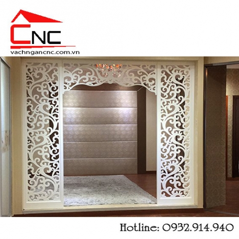 Tất tần tật những vách ngăn cnc đẹp giữa phòng khách và phòng thờ