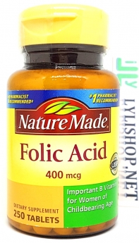 bổ sung máu huyết cho bà bầu Folic Acid 400mcg 250 viên từ Mỹ