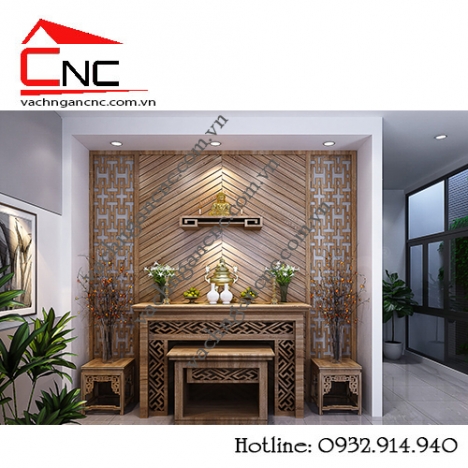 Tất tần tật những vách ngăn cnc đẹp giữa phòng khách và phòng thờ