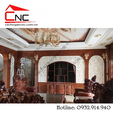 Vách ngăn cnc gỗ trang trí nội thất ở Nguyễn Văn Bứa, Hoocmon