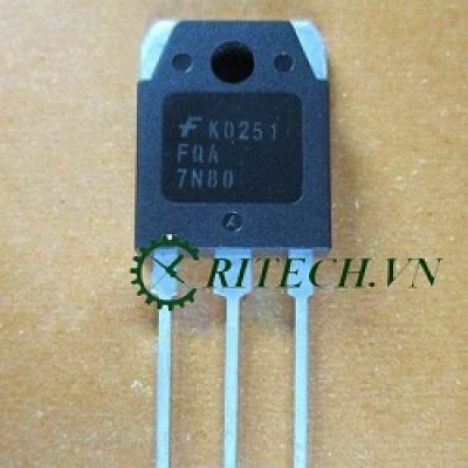 Chuyên cung cấp FQA7N80 MOSFET KÊNH N 7.2A 800V TO-3P giá rẻ