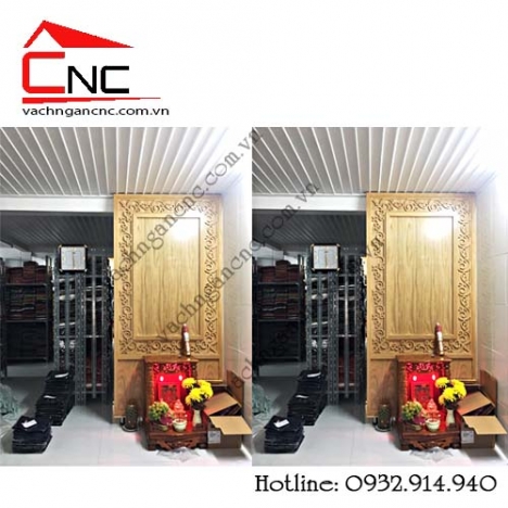 Thi công vách ngăn bàn thờ ông địa trang trí cnc Q.Bình Thạnh