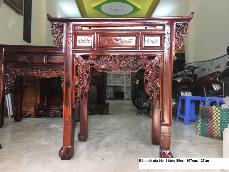 Bàn thờ gia tiên, bàn thờ gỗ muồng giá rẻ chất lương cao