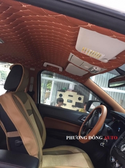 Dán trần da độ ô tô màu vàng đất đẹp chất