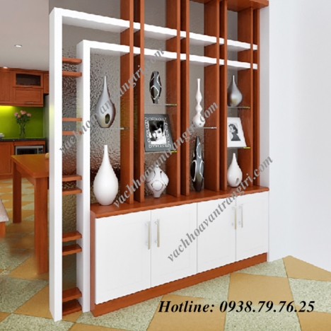 Kết hợp vách ngăn cầu thang đẹp với lam gỗ trang trí bằng gỗ MDF